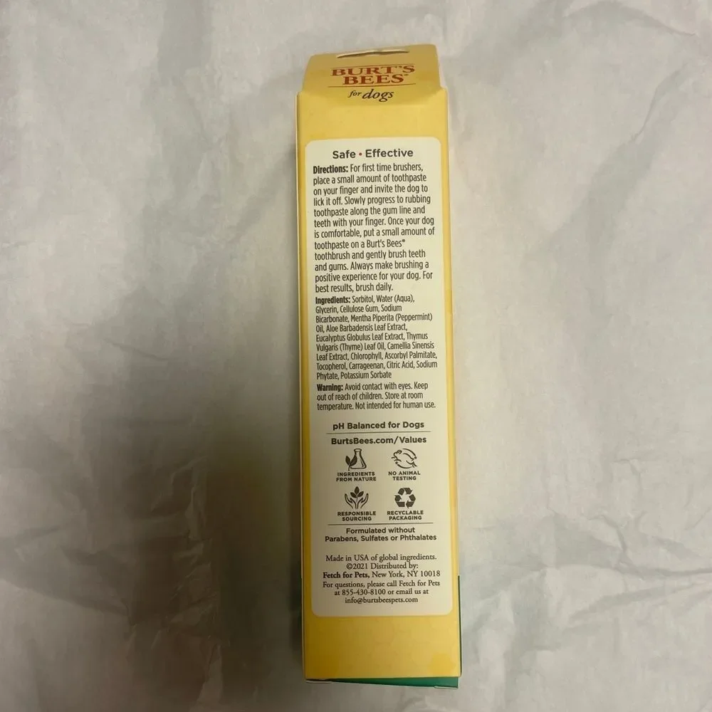 NWT! Burt Bee’s Dog Toothpaste Peppermint